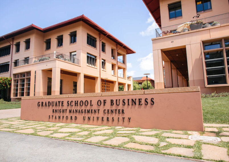 Sign for Graduate School of Business Knight Management Center at Stanford University.